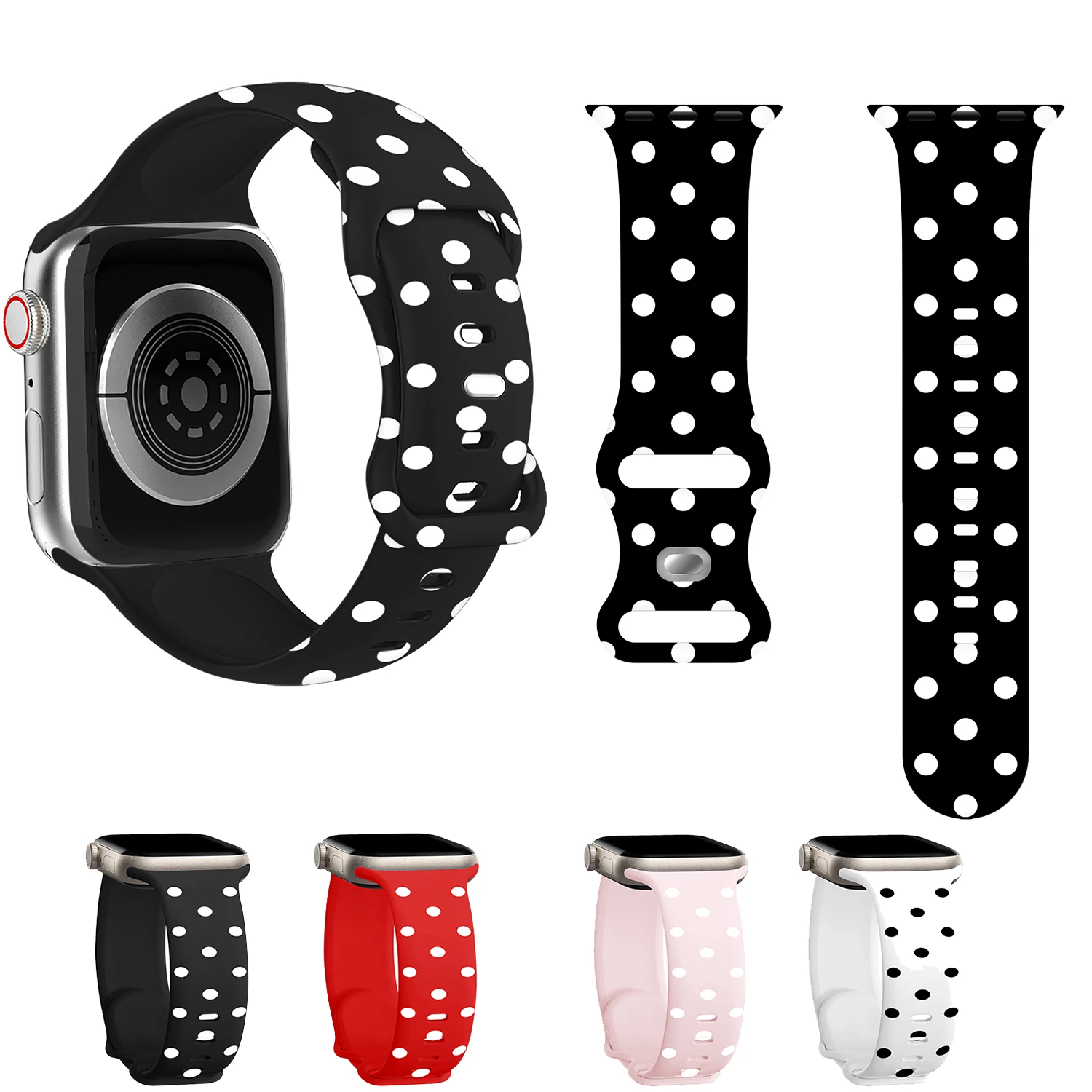 Polka Dot Pattern Printed Straps for Apple Watch Series 11 10 9 8 7 SE Bands Replaceable Bracelet for IWatch 46mm 42mm 41mm 45mm