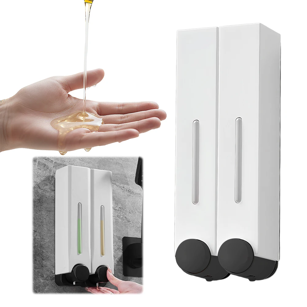 

Shampoo and Conditioner Dispenser No Drill Wall-Mounted Shower Soap Dispenser 500ML Soap Dispenser for Bathrooms and Hotels