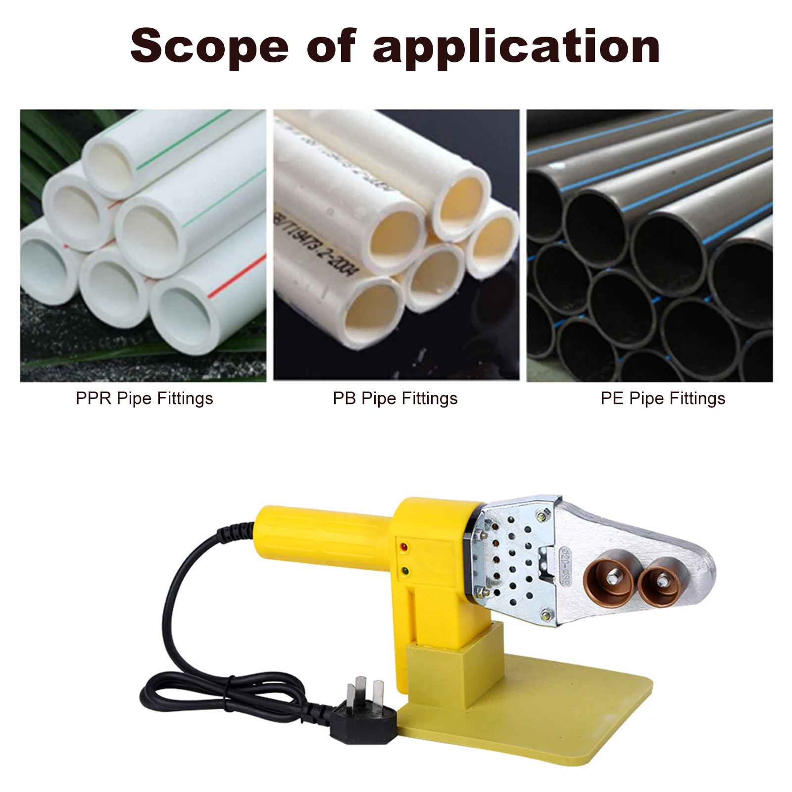 Pipe Welding Machine Socket Fusion Welder PPR Plastic Tube Fusion Welding Equipment Pipe Soldering Iron Hot Melting Tool