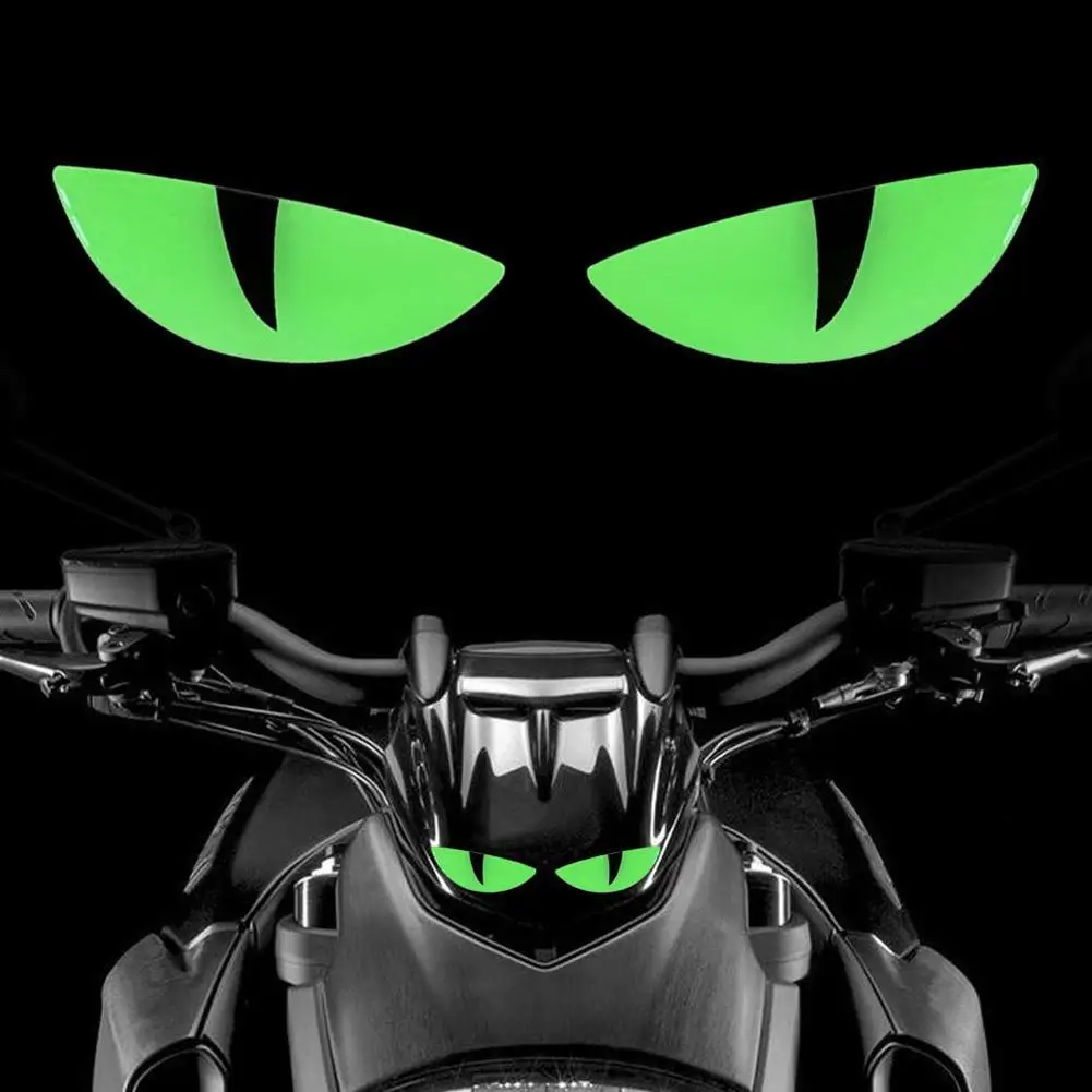 Motorcycle Front Stickers Windshield Stickers Electric Car Modification Night Light Devil Eye Stickers 3D Decoration