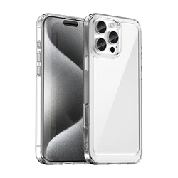 Luxury Transparent Shockproof Armor Case for iPhone 16 15 14 Plus 13 12 11 Pro Max 16e Rugged Soft Bumper Hard Acrylic Cover