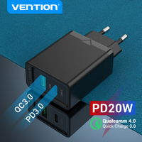 Vention 20W PD Charger USB Type C Fast Charging for iPhone 14 13 11 USB Quick Charge with QC 4.0 3.0 USB Portable Phone Charger