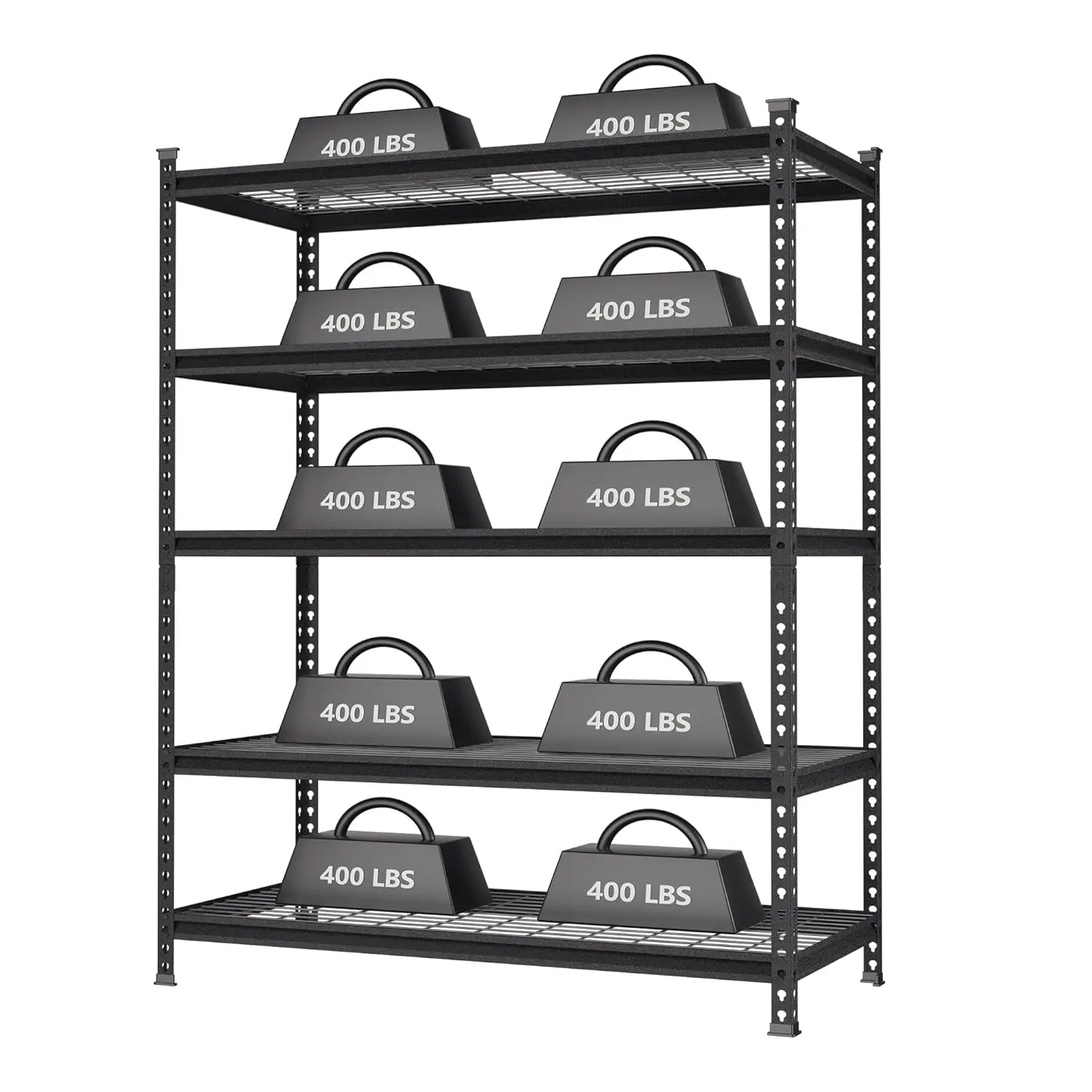 

5-Tier Metal Storage Shelving Unit, , Adjustable Storage Rack Heavy Duty Shelf, 4000 lbs Load, Customized
