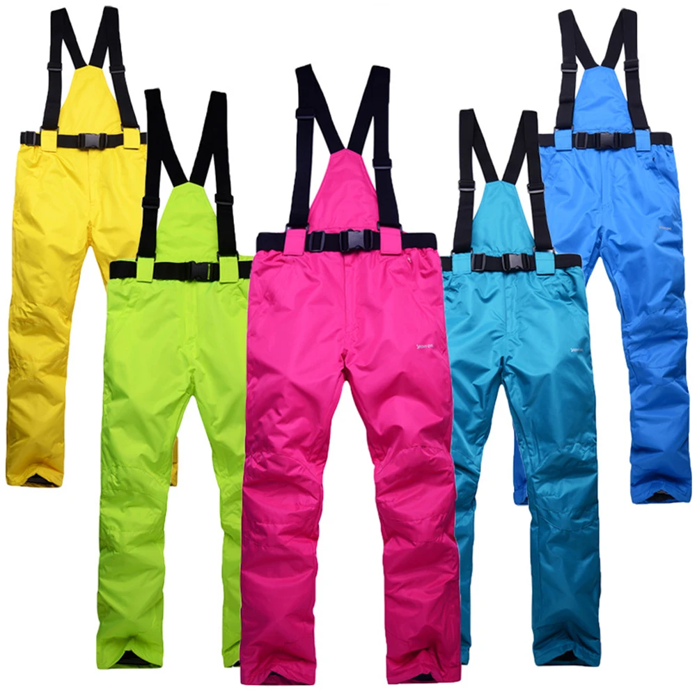 Unisex Snow Pants Ski Bibs Waterproof Insulated Winter Snowboard Windproof Waterproof Suspender Trousers Snow Snowboard Pants