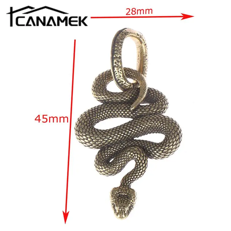 1pc Handmade Key Chain Brass Metal Snake Shape Keychain Fashion Animal Key Ring HandBag Pendant