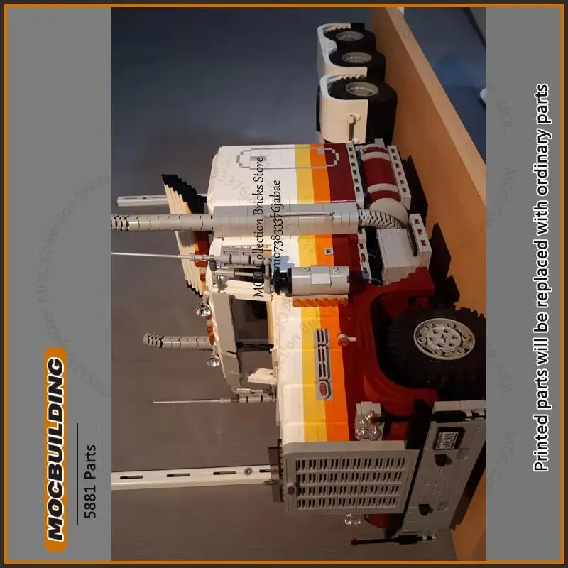 

Truck MOC Building Block Peterbilt 389 Tri Axle Technology Bricks Transport Collection Toys DIY Assembled Creative Model Gifts