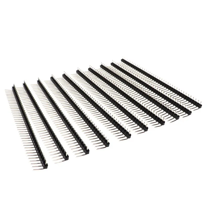 10 Pz/lotto 2.54mm 1*40p 90 gradi ad angolo Retto Singola Fila Maschio R/A 40 Pin Header Positivo PCB Board Connettore Pinheader