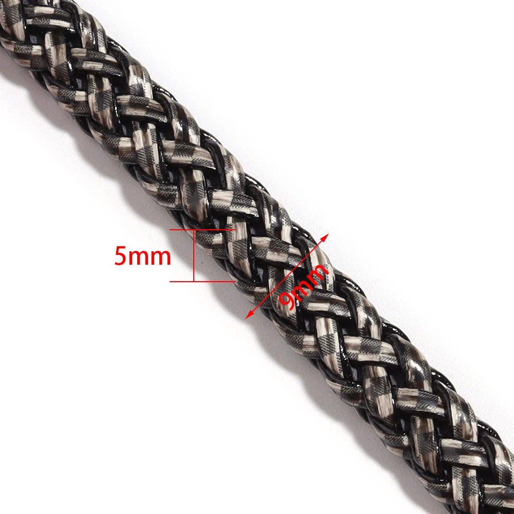 2 Yards/lot 9mm 8-Strand Flat PU Leather Braided Rope For Jewelry Making DIY Gifts Bracelet Clothing Key Lanyard Accessories