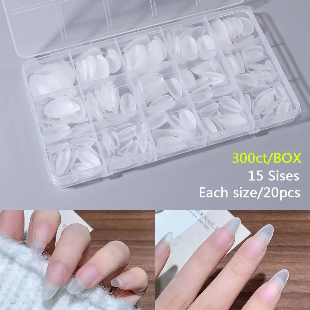 

300 шт./кор., короткие квадратные матовые мягкие гелевые насадки в форме капли, однотонные наращивания, мягкие ногти, износостойкие, 15 размеров