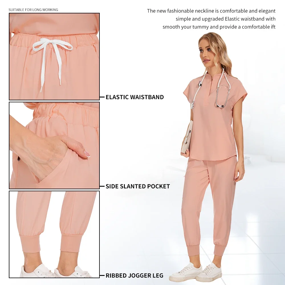 Unisex Medical Uniforms Men Health Service Nursing Clothes Doctor Costume Women Scrubs Sets Dentist Workwear Clinical Tops Pants