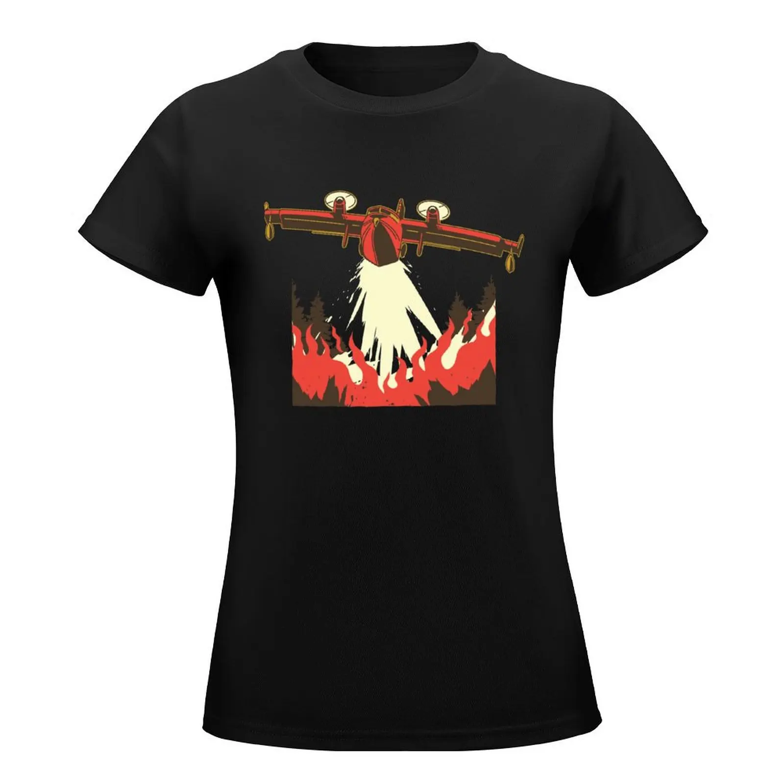 Firefighter Fire-Fighting Aircraft T-Shirt summer clothes funny tees t shirts for Women graphic