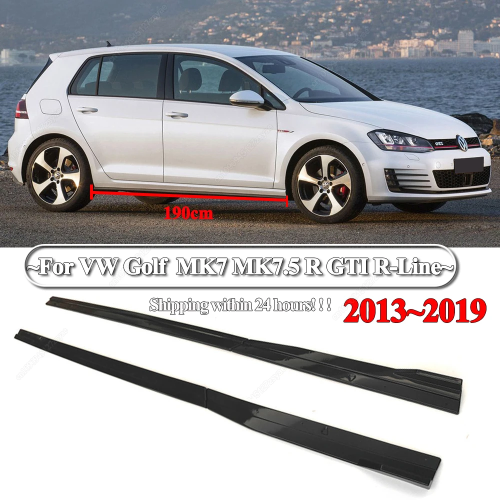 190cm Car Side Skirt Splitter Diffuser Winglet Side Wing Bumper Lip For Volkswagen Golf 7 7.5 MK7 MK7.5 R GTI R-Line 2013-2019