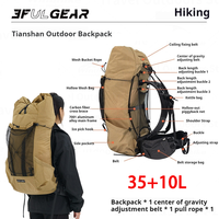 3F UL GEAR Outdoor Hercules Nylon Backpack 35+10L Ultralight Waterproof Adjustable Camping Large Capacity Mountaineering Bag