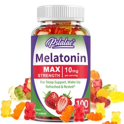 Melatonin Gummies Supplement, 60 Gummies for Adults, Sleep Aid Strawberry Flavor