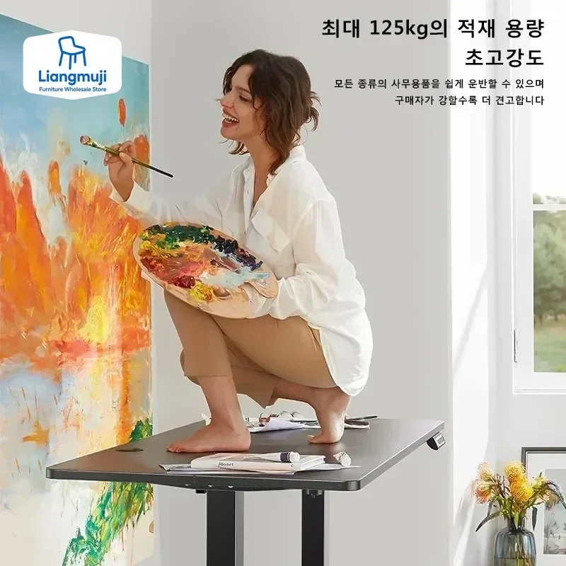 Height Adjustable Standing Desk with Cup Holder Eco-Friendly Desktop Ergonomic Workstation Home Learning Office Memory Buttons