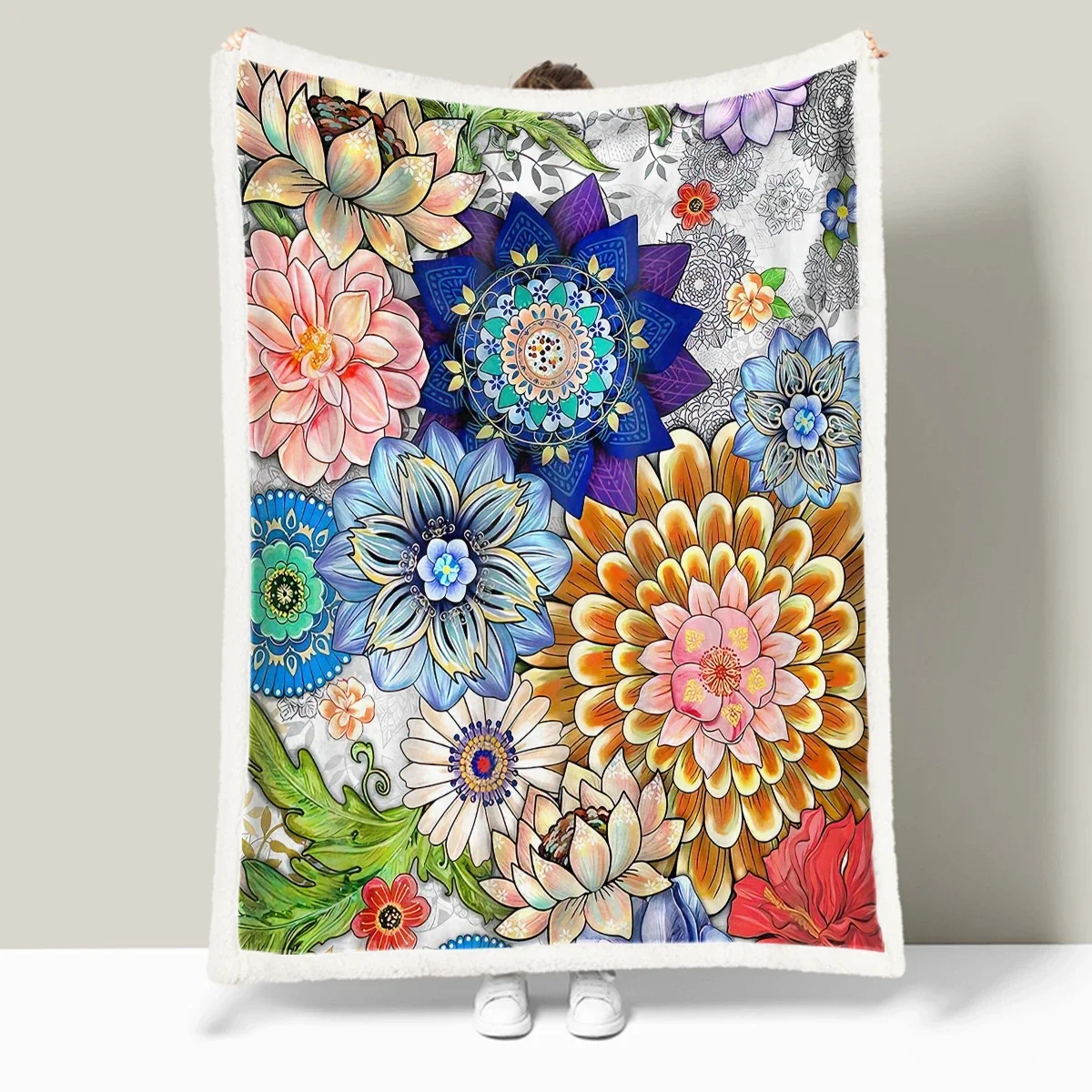 

3D Colorful Floral Printed Blanket for Teens Adults kids for Couch Sofa Bed Soft Breathable Blanket for children birthday gift