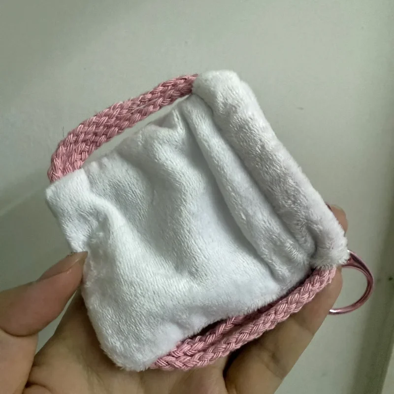 Cartera de felpa Kawaii Hello Kitty Sanrio, bonita serie con cordón, auriculares, bolsa de felpa, mochila, colgante, regalo de vacaciones para niña
