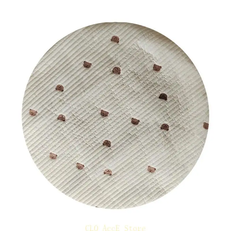 

16fe Circular Baby Play Rug Вышитый животные/цветочные круги