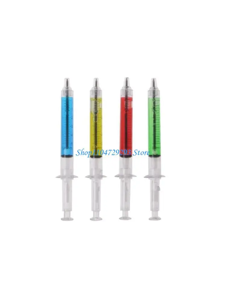 

Y2GD 4Pcs Novelty Injection Gel Pen Ballpoint Black Liquid Medical