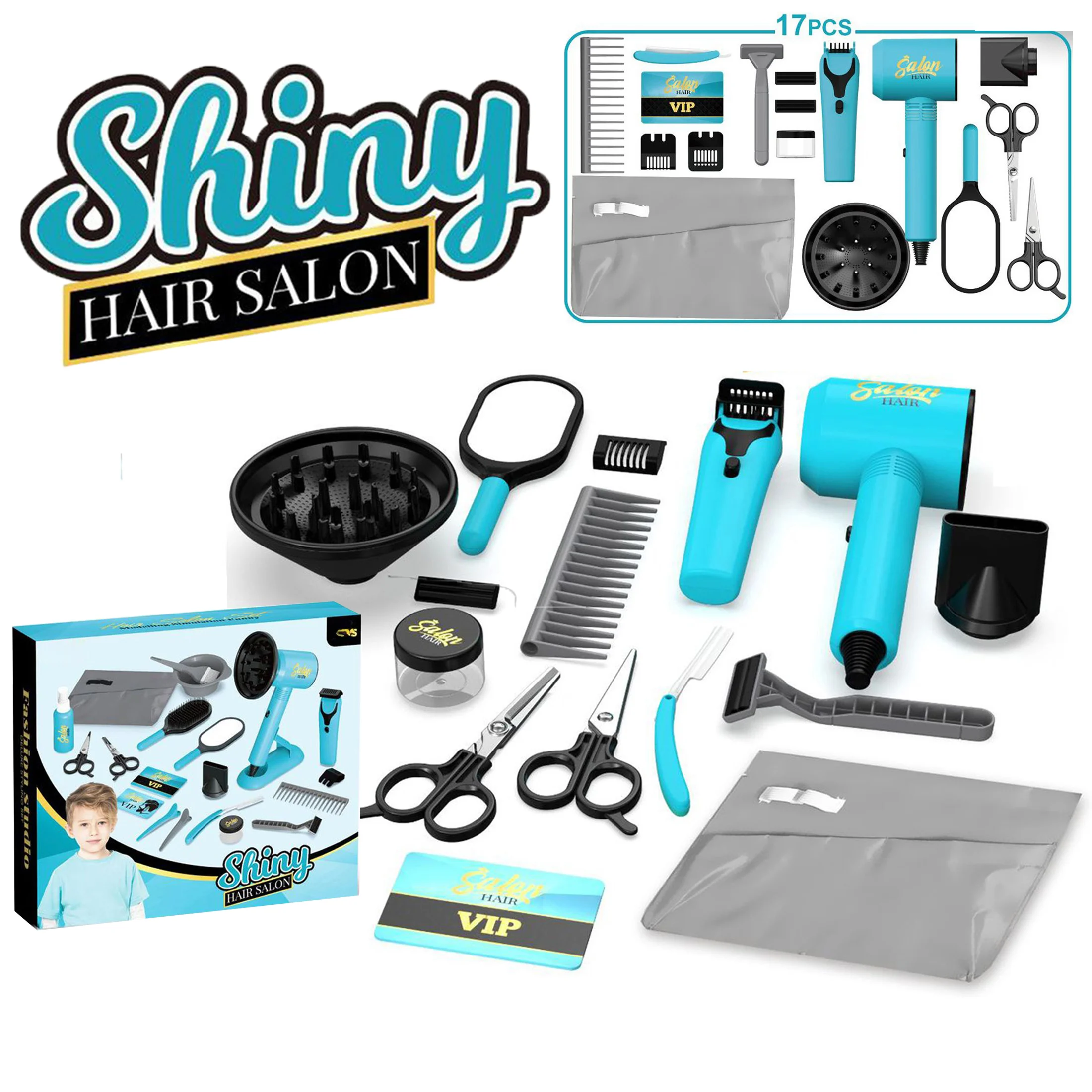 

Hair salon role-playing toys hair salon toy set hair dryer razor tool kit stylist shaving hairdressing