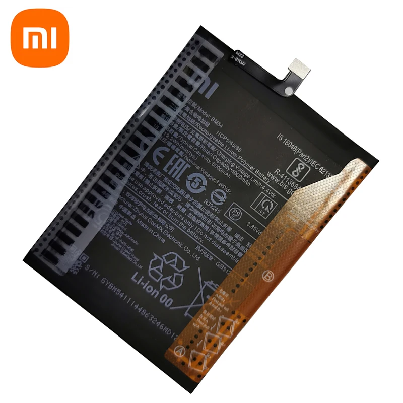 100% Original High Qulity 5000mAh BM54 Battery For Xiaomi redmi note 9 5G /Note 9T MTK 800U Batteries Bateria Fast Shipping