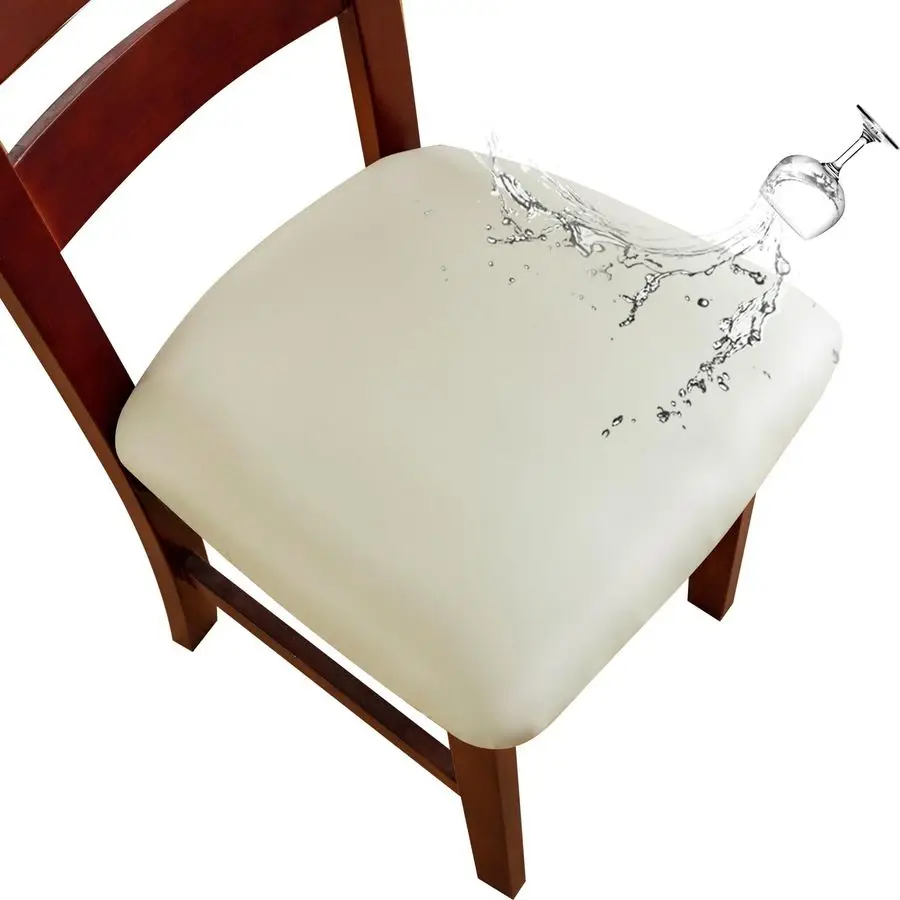 

Waterproof PU Leather Seat Covers for Dining Chairs,Chair Seat Covers Set of 6, Stretchable Dining Room Chair Seat Covers for Ch