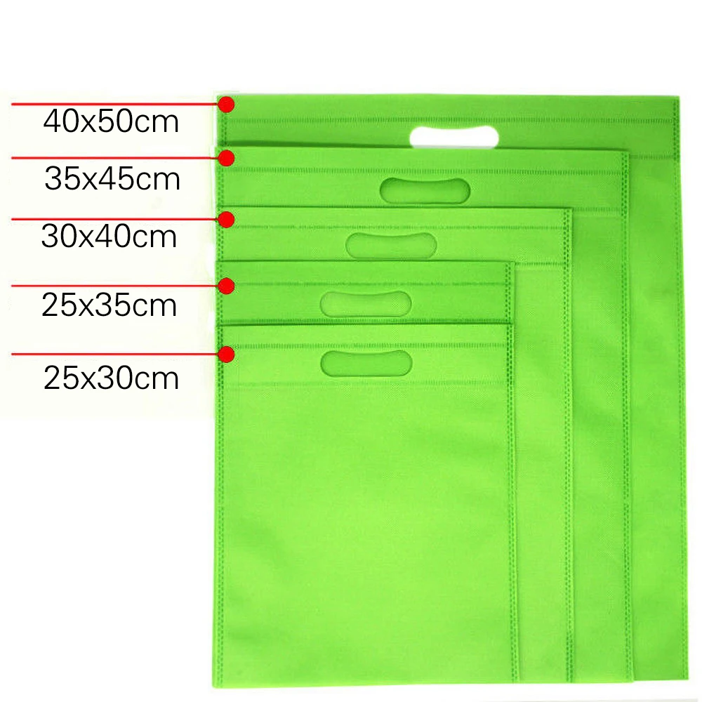 10pcs Non Woven Flat Pocket Eco Bag Gift Bag Shopping Bag For Clothing Accessories Boutique Recyclable Shopping Bag