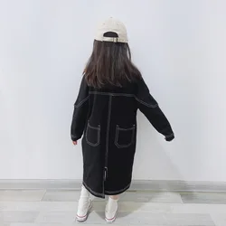 Mother Daughter Matching Clothes 2023 Autumn and Winter Girls Korean Style Loose Knitted Long Stitching X Dress