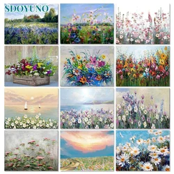 SDOYUNO Interior Painting by numbers For Adults Flowers Drawing On Canvas DIY Number Paiting With Frame Wall Art Home decor
