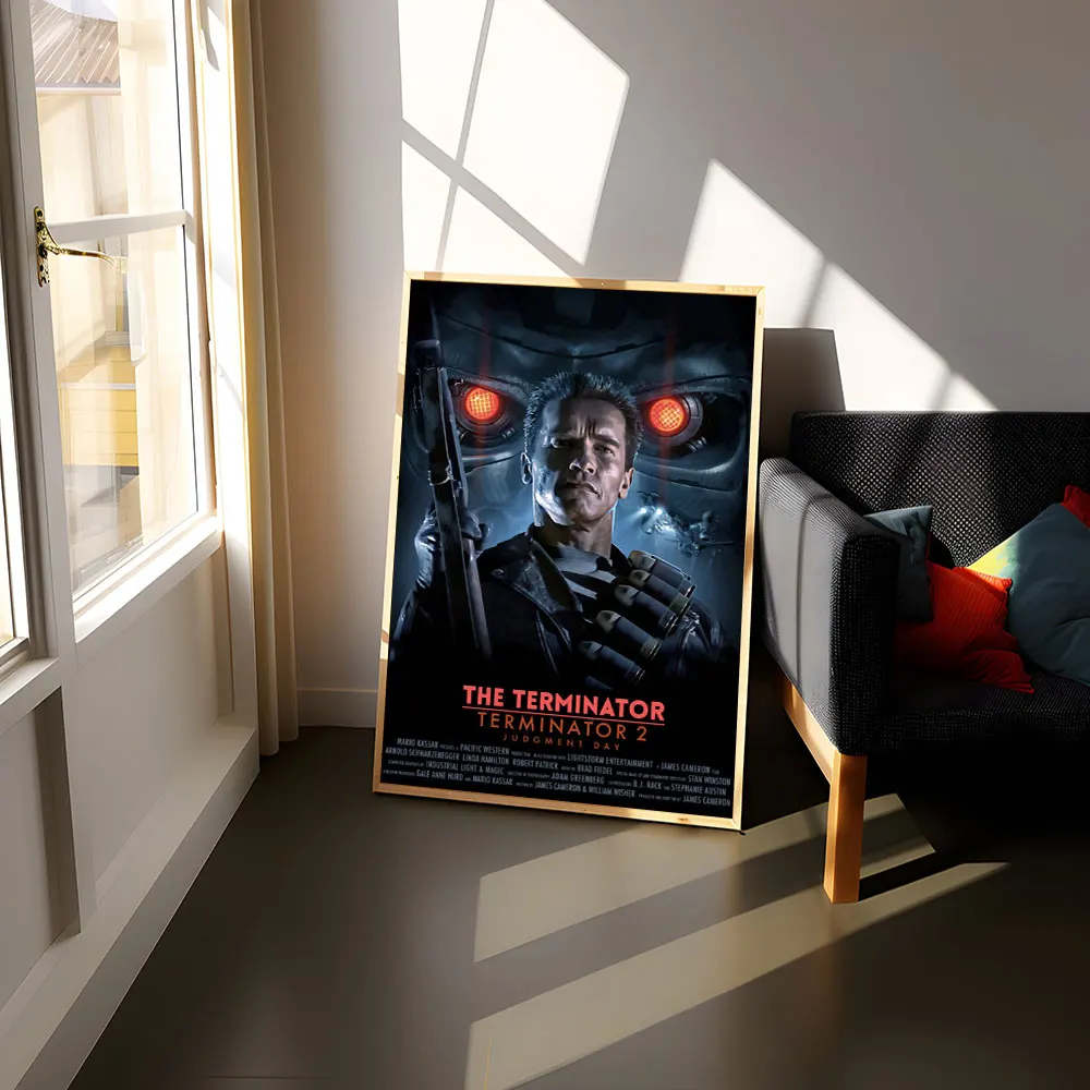 The Terminator Poster Classic Sci-Fi Movie Retro Canvas Painting Schwarzenegger Print Wall Picture Home Room Decor