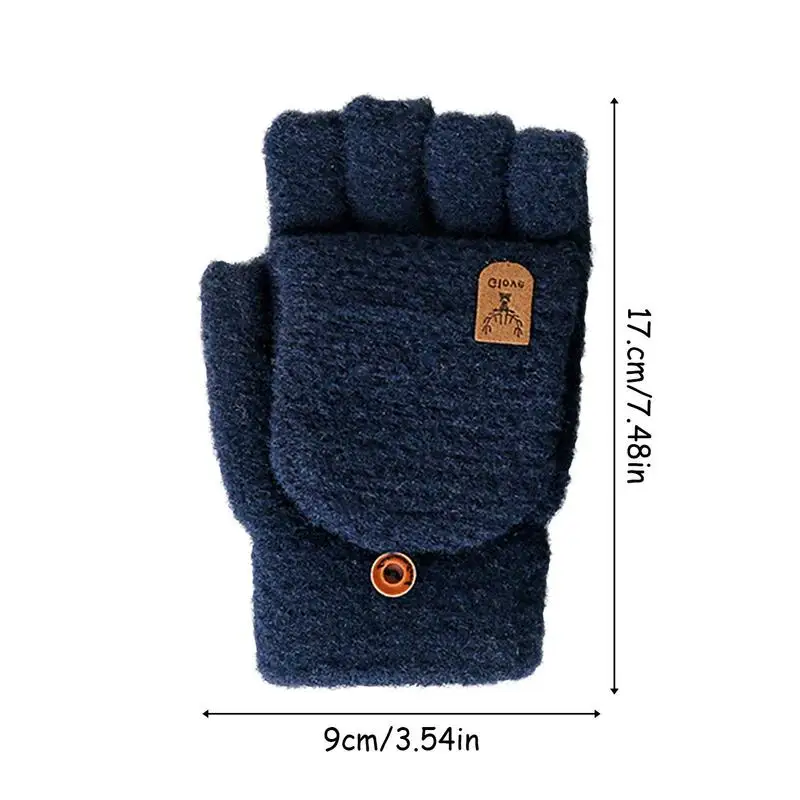 Fingerless Gloves Kids | Winter Stretchy Knit Gloves Convertible Fingerless Gloves | Half Finger Gloves for Boys 2-15 Years