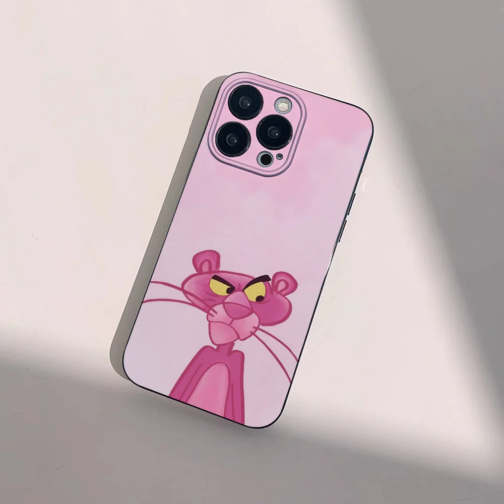 Pink Panther Phone Case Phone Case For IPhone 16 15 14 13 Pro Max 11 12 Mini X Xs XR Se 2022 Black Silicone Cover