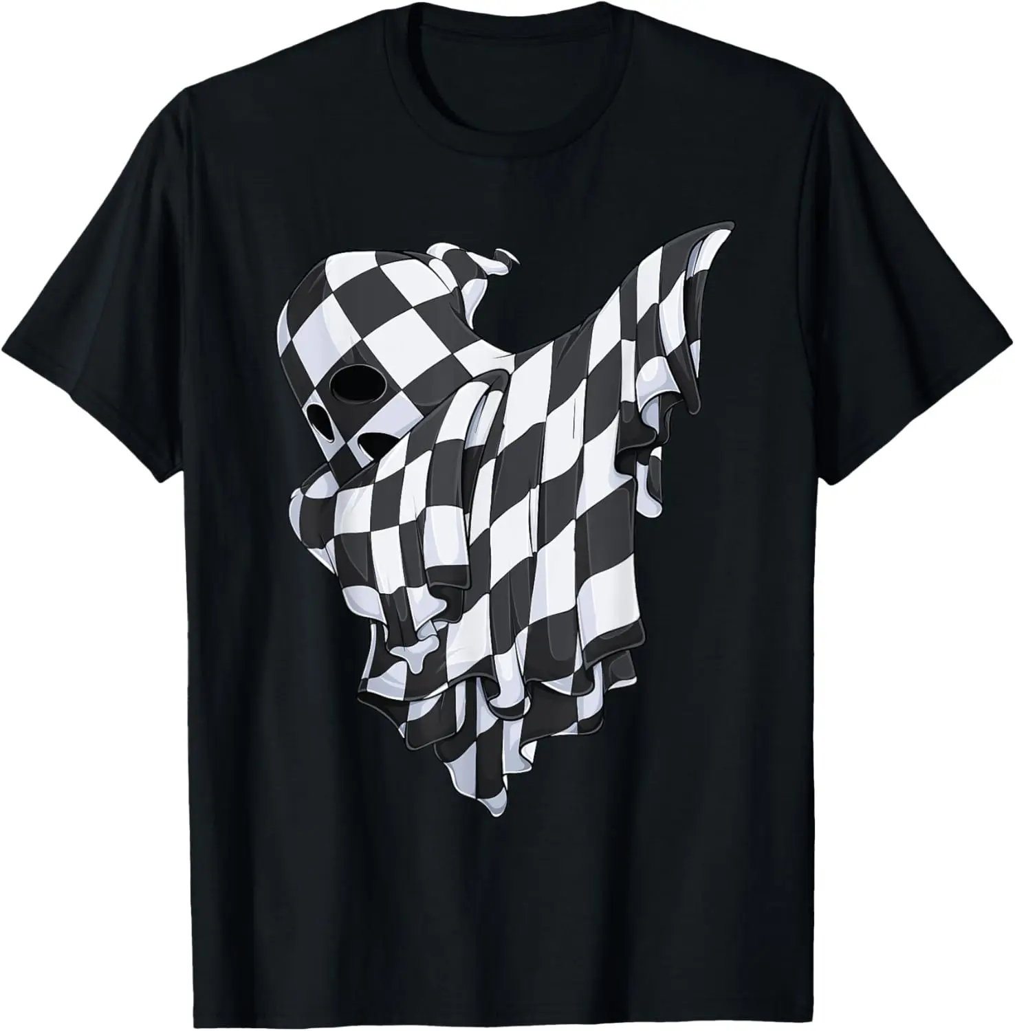 

Dabbing Ghost Halloween Kids Toddler Youth Race car Pit Crew T-Shirt