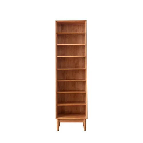 

Solid Wood Bookshelf Cabinet Living Room Floor Integrated Wall Simple Rack Home Japanese Style Narrow Combination Bedroom