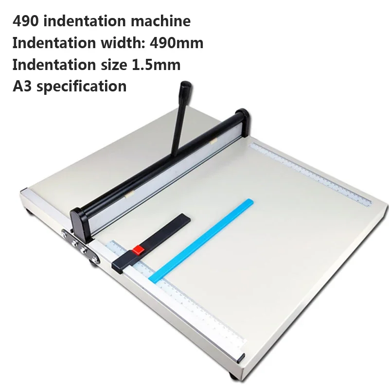 Imagem -03 - Modelo a3 Tamanho Papel Vincando Máquina Manual de Indentação Máquina de Dobramento 490 mm Largura Cartão Capa Papel 490