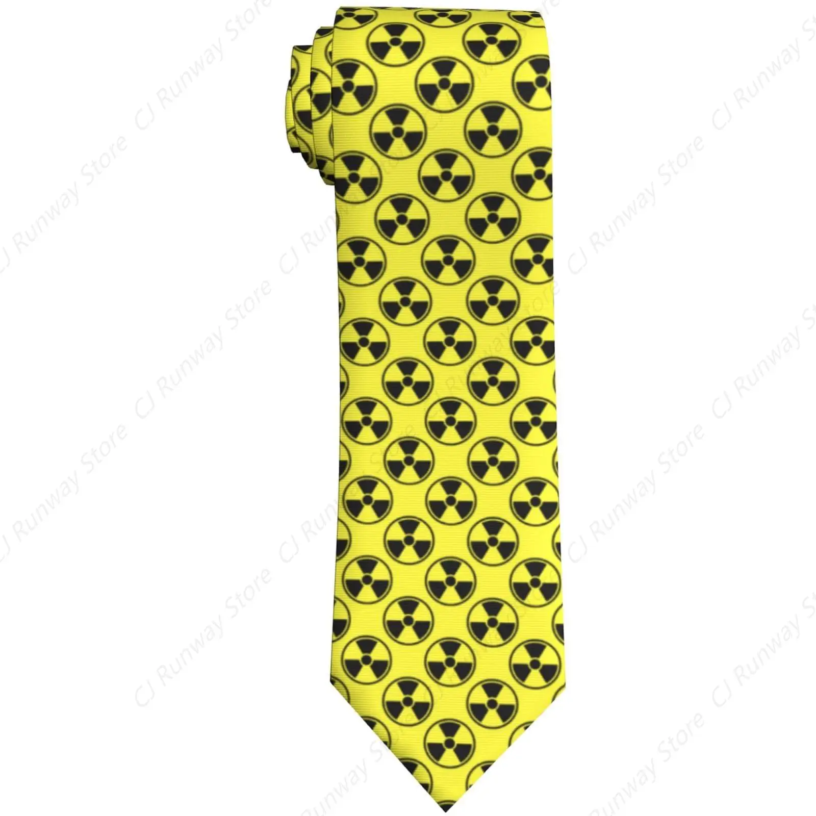 Radioactivity Emblem Danger Power Icon Black Yellow Men'S Novelty Tie Necktie Neckties For Mens Wedding Party Work