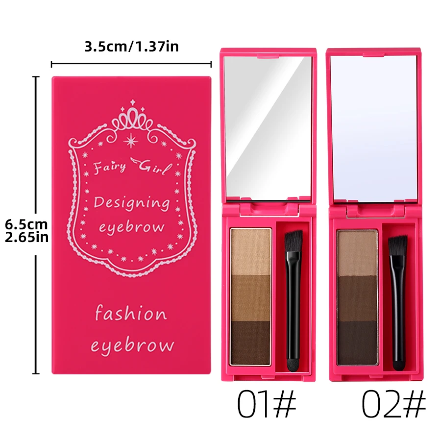 Waterdichte Professionele Wenkbrauw Poeder Zwart Bruin Koffie Blijvende Oogschaduw Eye Brow Palette met Borstel wenkbrauwpotlood Eye Brows