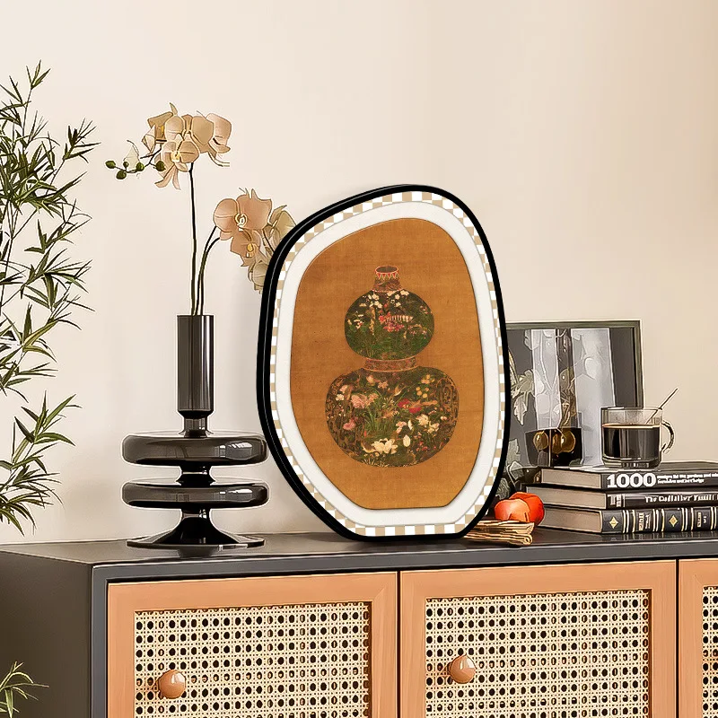 Brown Vintage Photo Frame Table, Modern Decorative Painting For The Entrance, High-end And Niche Decorative Items For The Dining view 4