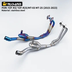 YZF R25 R3 MT03 Full Exhaust System pipe middle pipe slip on for YMH YZF MT03 R25 R3 2015 2016 2017 2018 2020 without exhaust