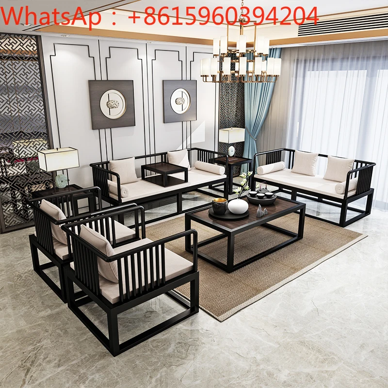 New Chinese-style Tieyi sofa coffee table modern simple imitation of solid wood Zen office reception room furniture