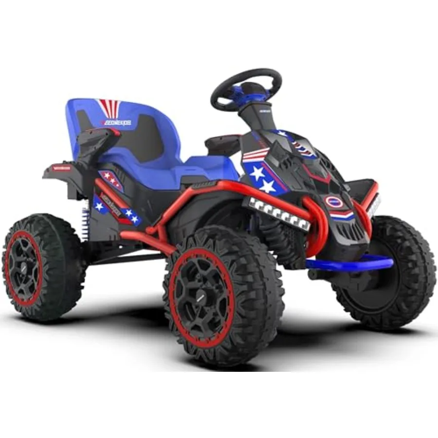 

24V Ride on Toy for Big ' Electric Vehicles Outdoor Race Toy with 4 Strong Motors Total 300W Bluetooth Speaker and 24V 7AH Big