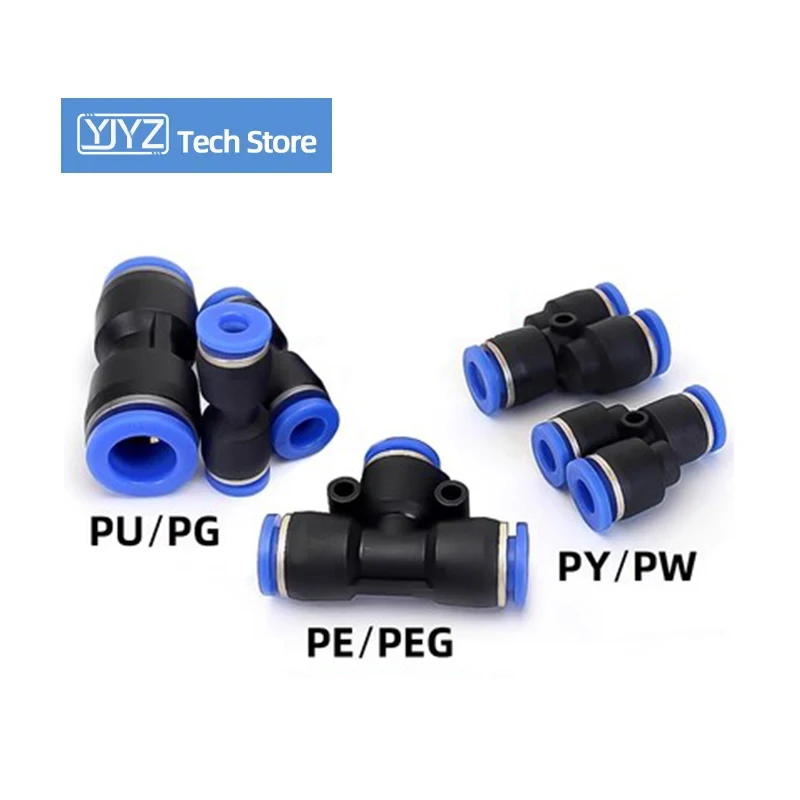 

PEG/PY/PN Pneumatic Quick Plug Connector 4 6 8 10 12 14 16 Trachea Straight Through Butt Joint High Pressure Pipe