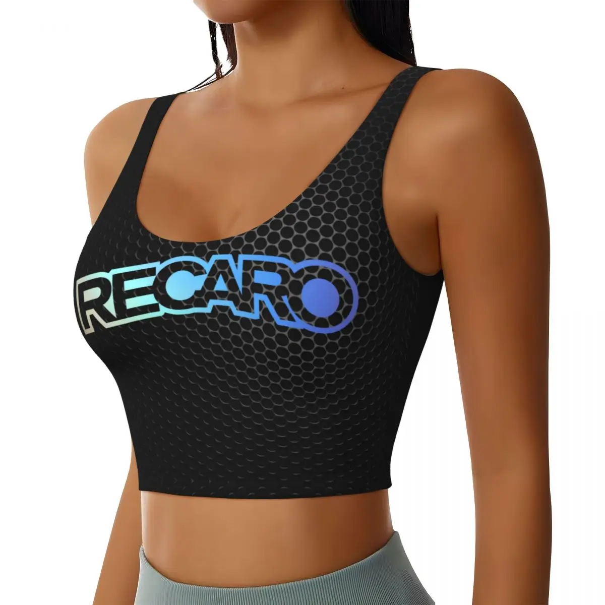 Custom Recaros Logo Sports Bra Women's High Impact Workout Yoga Crop Top