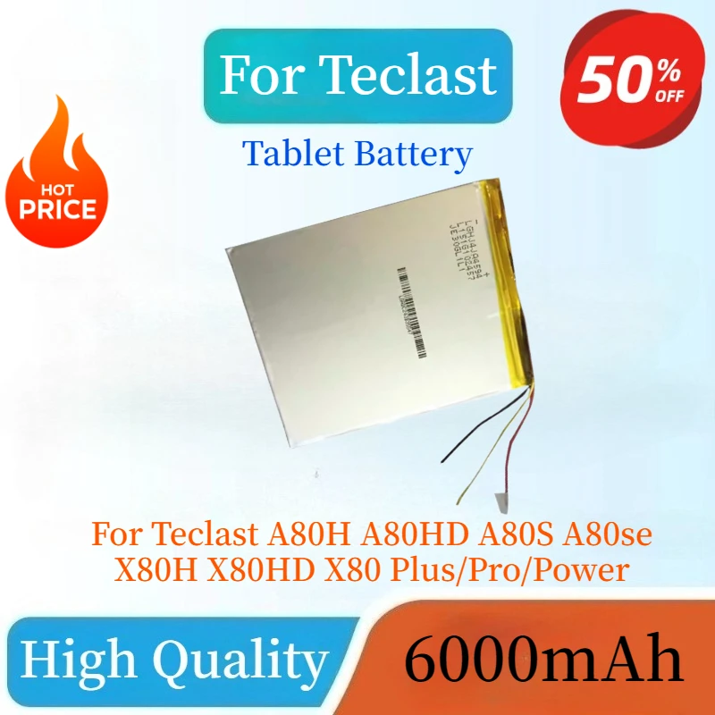 

High Quality Brand New 6000mAh Tablet Battery For Teclast A80H A80HD A80S A80se X80H X80HD X80 Plus/Pro/Power PC 3Line