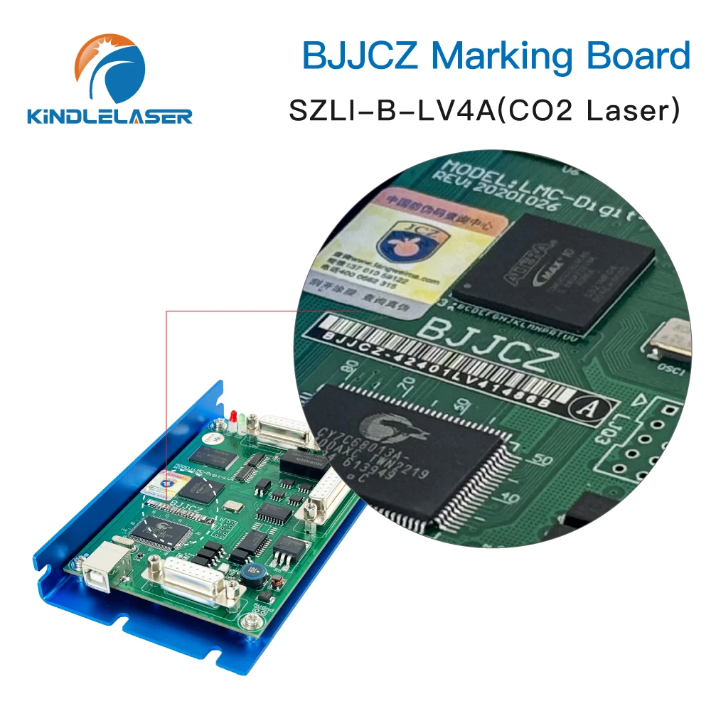 Kindlelaser BJJCZ Controller SZLI-B-LV4A and FBLI-B-LV4A Fiber CO2 UV Laser Card for Making Engraver Machine 1064nm 455nm Ezcad