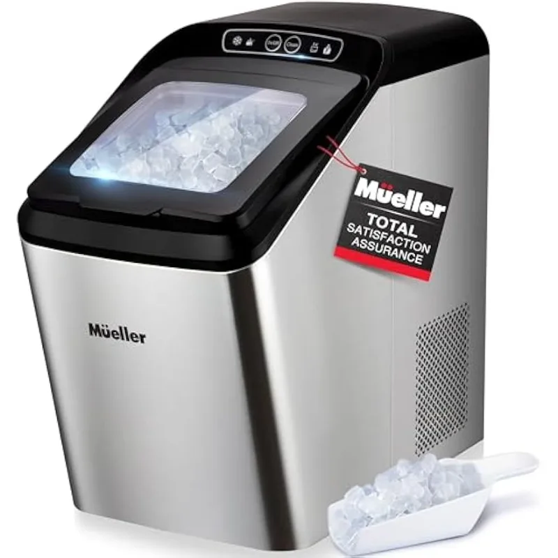 

Mueller Nugget Ice Maker Machine, 30 lbs of Ice per Day, Compact Portable Ice Cube Maker, 3 QT Water Reservoir, Self-Cleaning