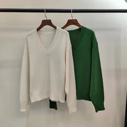 High Quality Green Wool Long Sleeve Sweater