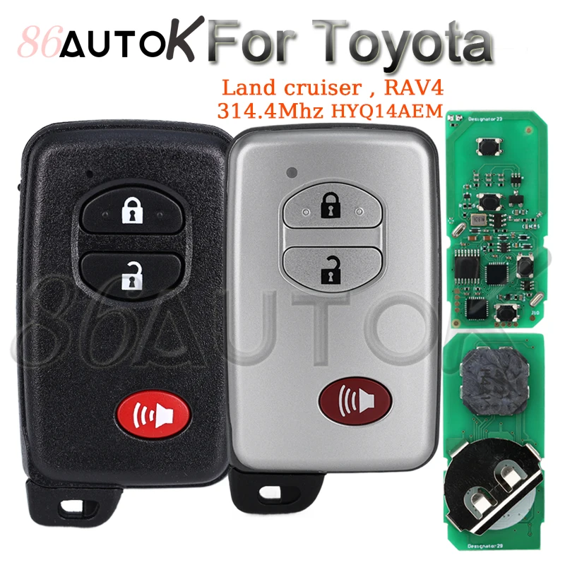 HYQ14AEM Aftermarket dla Toyota Rav4 Land Cruiser inteligentny kluczyk zdalny kluczyk samochodowy HYQ14AAB-660 4D-67 314.4MHz 89904-0R060 6601 3370