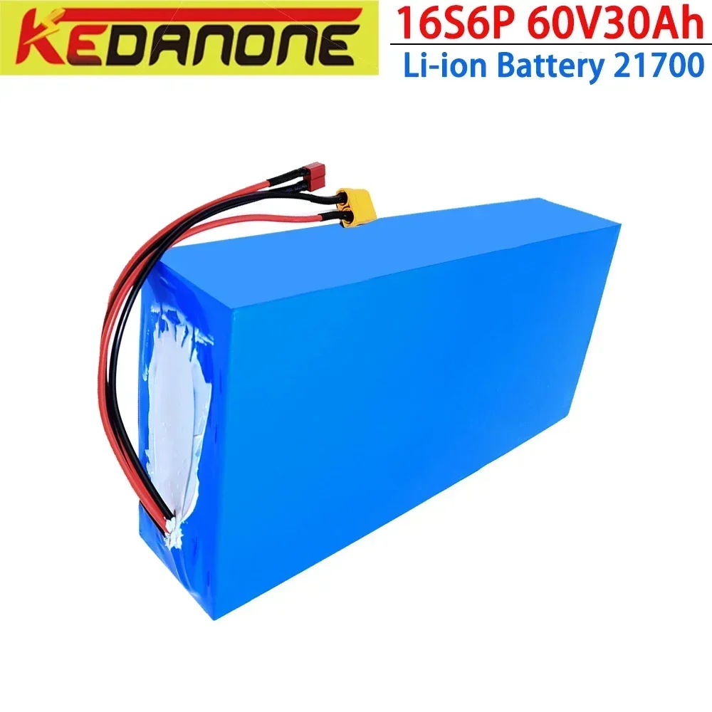 Batterie au Lithium Kedanone 21700 16S4P, 60V, 20Ah, 1000-3000W, pour Vélo Électrique, Moto, Scooter, avec Chargeur 67.2V, 3A