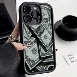 Black Bamboo Full-Coverage Banknote Design Silicone Case For iPhone 15 14 13 12 11 Pro Max XS XR X 7 8 Plus SE 2022 SE3 15 Cover